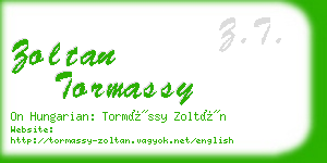 zoltan tormassy business card